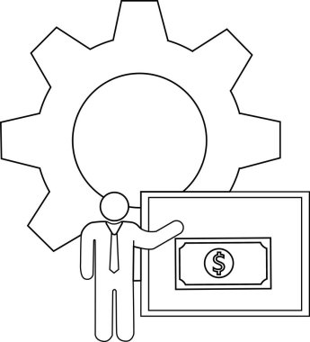 Çizgi çizim vitesi dolar fatura figürü sunar