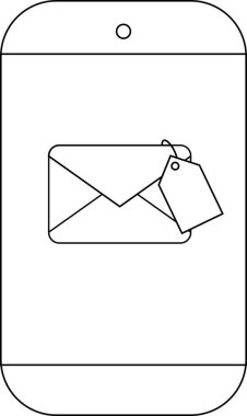 Bir akıllı telefon etiketli bir ileti simgesi gösterir