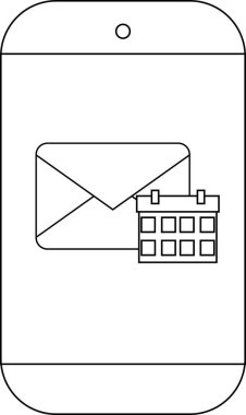 Bir e- posta ve takvim simgesini gösteren akıllı telefon görüntüsü