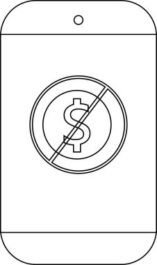 Çapraz dolar işareti simgesi gösteren cep telefonu