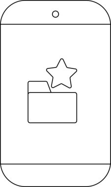 Akıllı telefon, üzerinde yıldız olan bir dizin simgesi gösterir