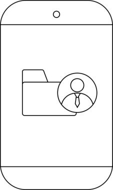 Cep telefonu kullanıcı profili öneren bir kravat ile birleştirilmiş bir dizin simgesi görüntüler