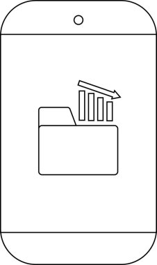 Bir ok ile azalan dizin çubuklarının uygulama simgesine sahip özet akıllı telefon