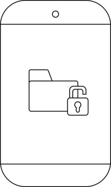 Açık bir dizin simgesini gösteren telefon ekranı basit satır sanatı