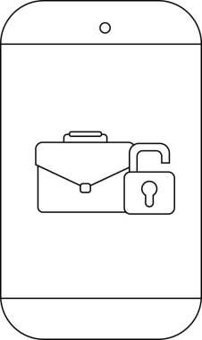 Taslak telefon kilitli olmayan bir asma kilidi olan bir çanta gösterir