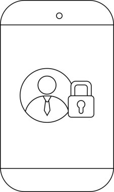 Kilitli bir akıllı telefon kravat ile bir kullanıcı simgesi gösterir
