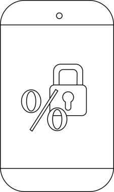 Bir telefon pasifleştirilmiş veri gizliliğini öneren yüzdelik işaretli bir asma kilit görüntüler