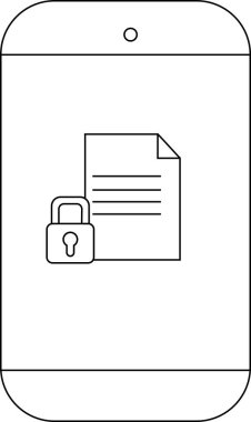 Bir akıllı telefon, veri güvenliğini öneren asma kilitli bir belge simgesini görüntüler