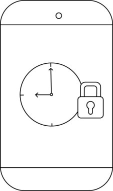 Akıllı telefon, zaman tabanlı erişim kısıtlamaları öneren bir asma kilit ikonlu 900 saati gösterir