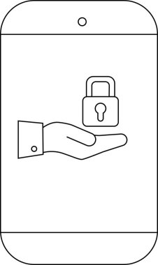 Elinde asma kilit sembolü olan akıllı bir telefon.