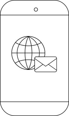 Telefon görüntüleme simgesi e- posta simgesi minimalist