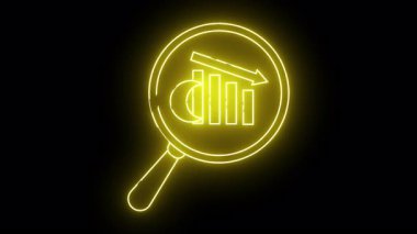 Neon sarısı büyüteç aşağı yönlü bir çubuk grafiğini analiz ediyor.