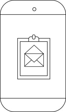 Ekranda e- posta simgesi olan bir telefon