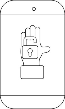 Ekranda kilitli olmayan bir asma kilidi tutan akıllı telefon.