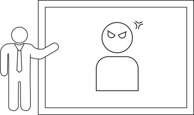 Çerçevedeki kızgın bir insanı işaret et.