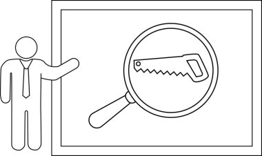 Bir kişi büyüteçle diyagramı işaret ediyor ve...