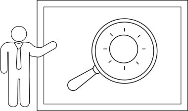 Büyütücü cam yıldız tasarımı ile ekranı gösterme şekli