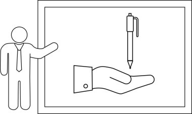 Çizim kalemini elinde tutan kişinin grafiği