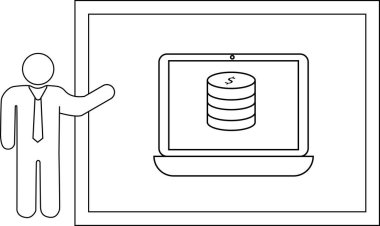 Bozuk para yığınını gösteren bir ekrana bakan kişi