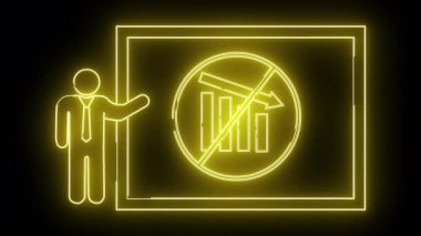 Nostalji işareti olan bir tahtanın yanında bir adamın sarı neon çizgisi.