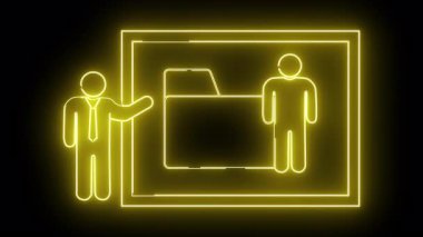 Dizin simgesinin yanında veri sunan bir kişiyi gösteren sarı neonstyle grafiği