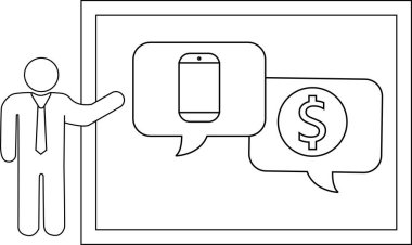 Çerçevesinde telefon parası simgesi olan konuşma baloncuklarına işaret et