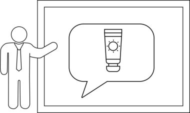 Bir sunum bir güneş kremi tüpü gösterir