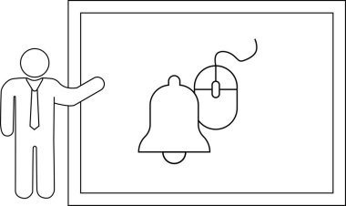 Bir kişi bir çan faresi sunar