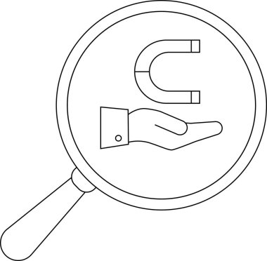 Büyüteç mıknatısı destekleyen bir eli ortaya çıkarır.