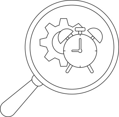 Bir büyüteç vitesi gösterir bir saat