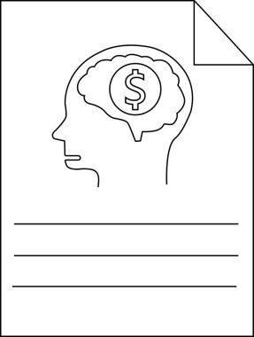 Boş çizgiler içeren, köşeli kağıt kaplı bir baş beyin profili