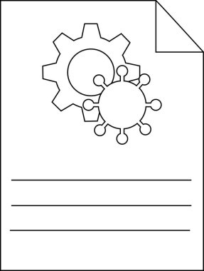 Virüs teçhizatı ve köşelerinin katlandığını gösteren belge