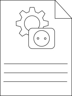 Basit bir teknik illüstrasyonla tasvir edilmiş vites soketi kağıdı