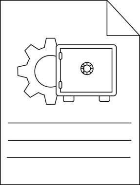 Belge satırlarının yanındaki güvenli kutu teçhizatı