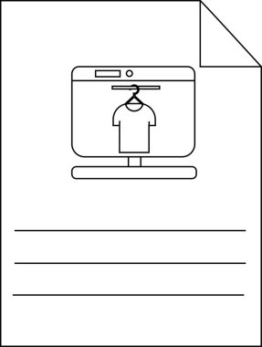 Katlanmış köşeli ve altta üç yatay çizgili bir çarşaf üzerine bir kurutma makinesi çizimi