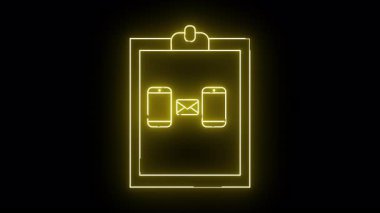 Siyah üzerine parlayan telefon e-postalı yeni bir pano