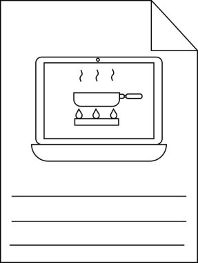 Ekranda bir tava görünür. Altında çizgiler olan bir kağıt tabakasıdır.