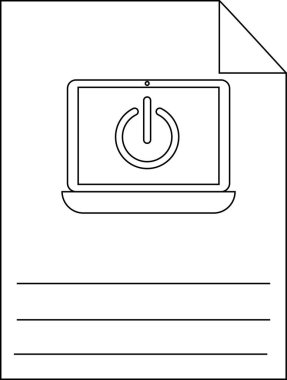 Kağıt, yazmak için güç simgesi satırları içeren defteri gösterir