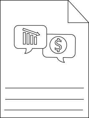 Bir belge, el yazısıyla yazılmış detaylar için satırlar içeren, konuşma balonlarında dolar sembolü bulunan finansal bir çöküşü gösterir.