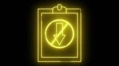 Siyah arkaplandaki sarı neon levhada aşağı doğru çizilmiş bir ok var.