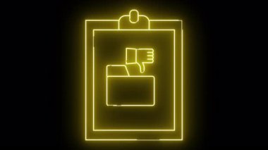 Bir dosya dizinini gösteren bir panonun neon sarı dış çizgisi ve başparmaklar aşağı
