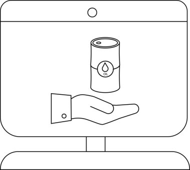 El illüstrasyonunun üstünde yağ kapsülü tasarımlı bir dağıtıcı.