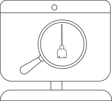 Bir bilgisayar ekranı, kolye lambasına odaklanan bir büyüteç görüntüler