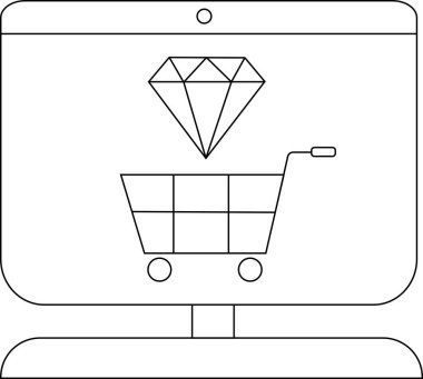 Ekranda mücevher alışverişini sembolize eden elmas alışveriş arabasının içine düştüğü görülüyor.