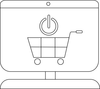 Monitör güç simgesini alışveriş arabasının üstünde gösterir