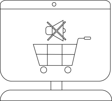 Çapraz hoparlör ve alışveriş arabasını gösteren bir monitör