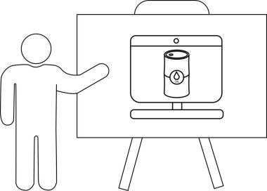 Ekrandaki yağ tenekesini sunan çöp adam bir sehpaya monte edildi