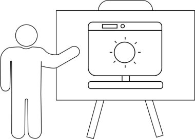 Çubuk şekli, resim sehpasında parlayan daireyi gösteren monitör sunar