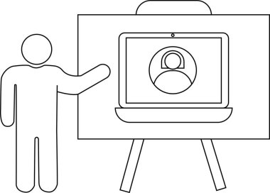 Dizüstü bilgisayarın yanında ekranda kişi simgesini göster