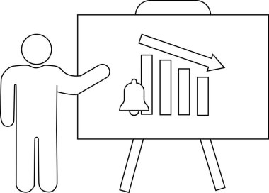 Çubuk sunum figürü potansiyel kaybı belirten bir grafiği işaret ediyor